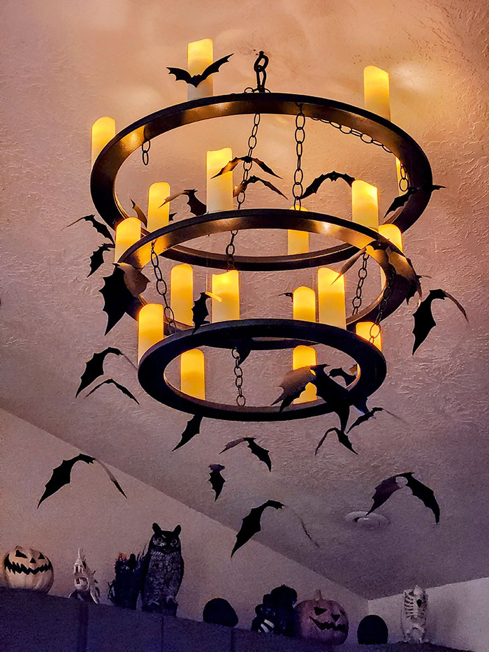 Hice una lámpara de araña de Halloween