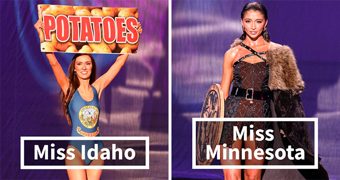 Estas 30 fotos del concurso de disfraces de Miss Estados Unidos demuestran que las participantes entendieron la consigna