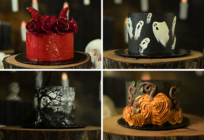 Todos los años se me ocurren ideas para decorar tartas de Halloween. Estoy orgullosa de ellas, especialmente de la del diablo