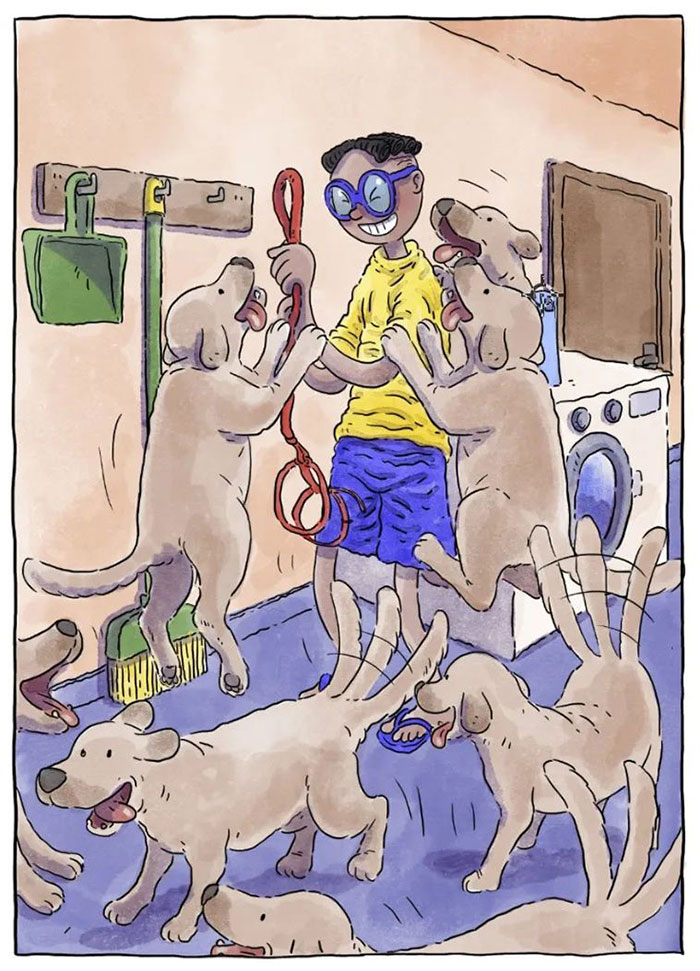 Este reconfortante cómic acerca de la vida con mascotas muestra que una imagen vale más que mil palabras