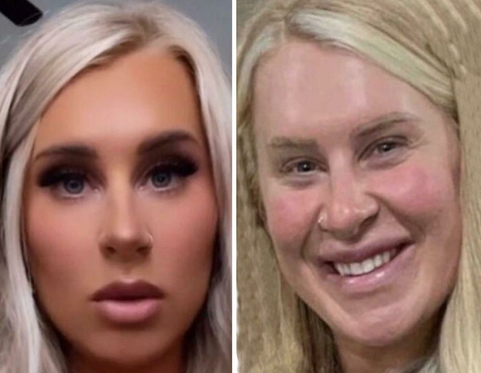 Esta 'influencer' asegura que solo utiliza los filtros para ajustar los colores. Instagram a la izquierda, la realidad a la derecha