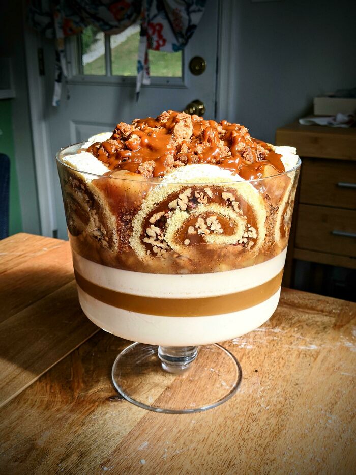 Mi trifle de pastel de manzana