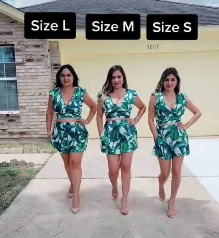 S, M And L: Three Women Try On The Same Outfit To Show How It Looks In Different Sizes
