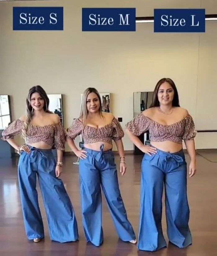 S, M And L: Three Women Try On The Same Outfit To Show How It Looks In Different Sizes