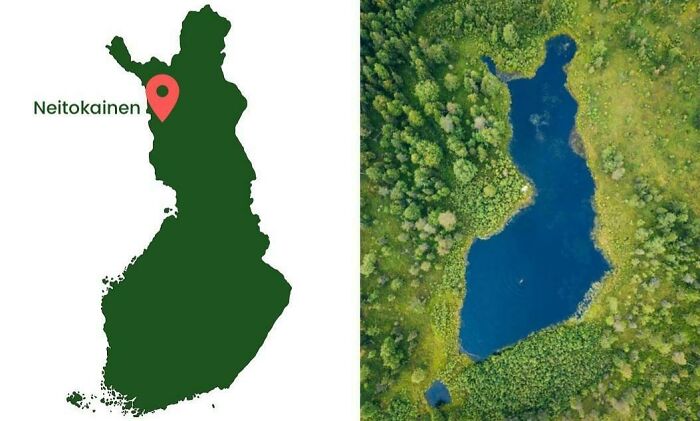 En Finlandia, existe un lago que tiene la forma de Finlandia