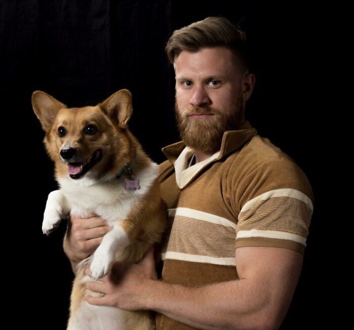 Me compré esta camiseta vintage para un trabajo. Me di cuenta que hacía juego con mi barba, que también hace juego con mi perro
