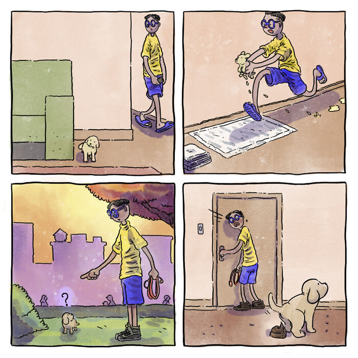 Este reconfortante cómic acerca de la vida con mascotas muestra que una imagen vale más que mil palabras