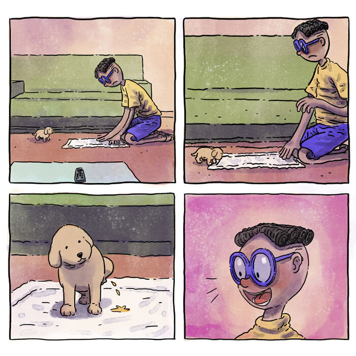 Este reconfortante cómic acerca de la vida con mascotas muestra que una imagen vale más que mil palabras
