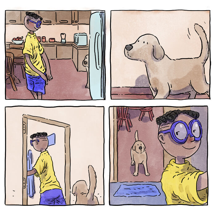 Este reconfortante cómic acerca de la vida con mascotas muestra que una imagen vale más que mil palabras