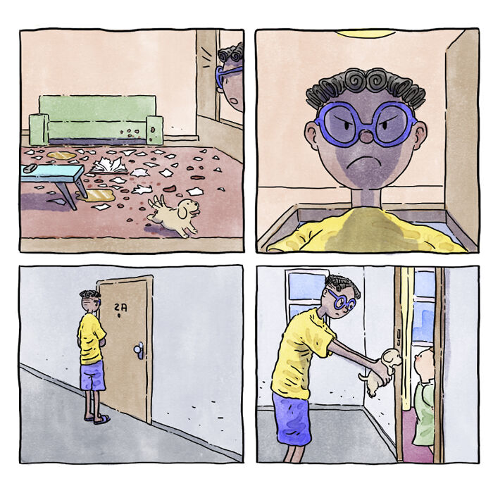 Este reconfortante cómic acerca de la vida con mascotas muestra que una imagen vale más que mil palabras