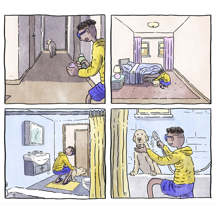 Este reconfortante cómic acerca de la vida con mascotas muestra que una imagen vale más que mil palabras