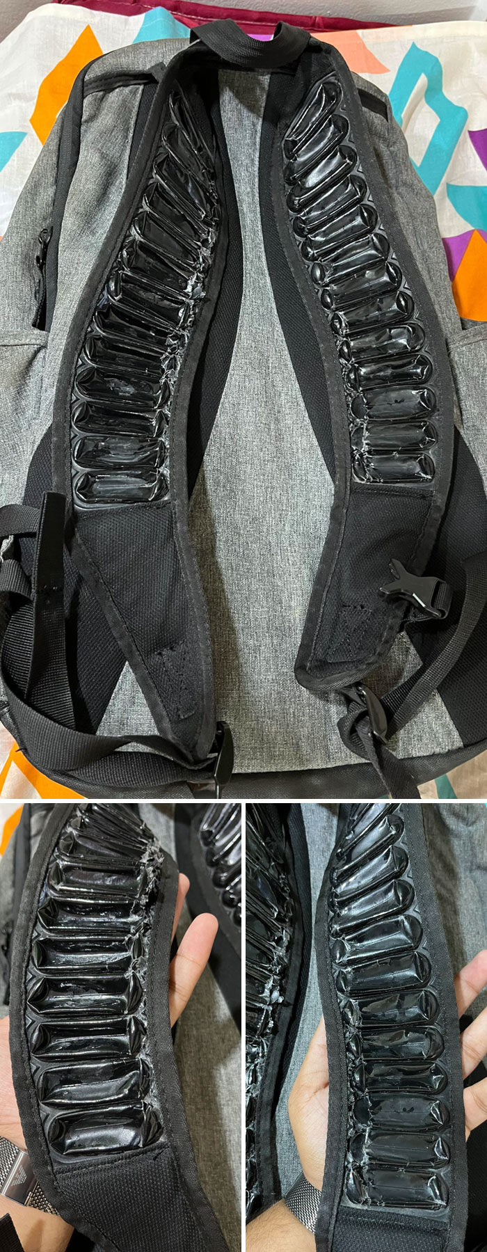 Las autoridades del aeropuerto le hicieron esto a mi mochila favorita (una Nike Air Max)