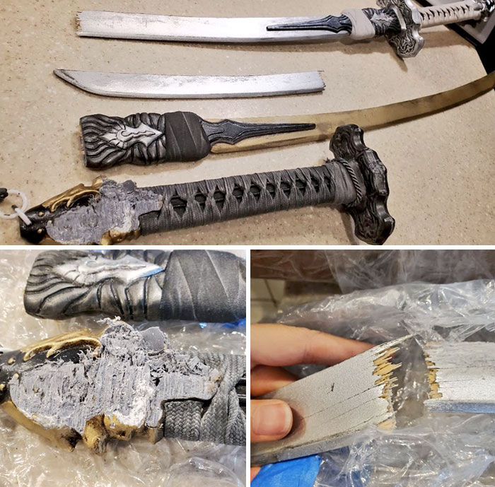 No importó mucho que dijera que era frágil. Presenté un reclamo por daños en la maleta. ¿Saben lo mucho y lo rápido que esto debe ser golpeado contra una superficie para que se rompa así?