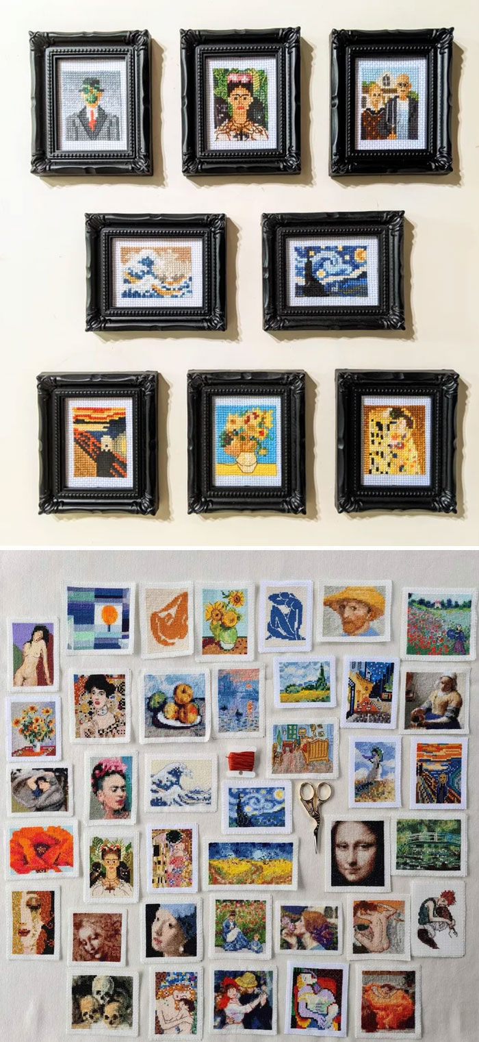 Agorafóbica pero echando de menos las galerías de arte, he empezado a coser mi propia minigalería