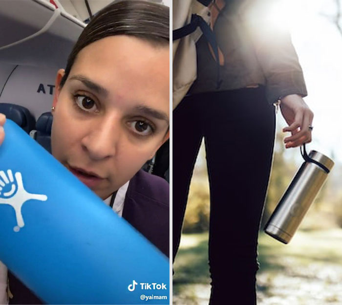 Llevar una botella de agua reutilizable vacía y rellenarla en el aeropuerto