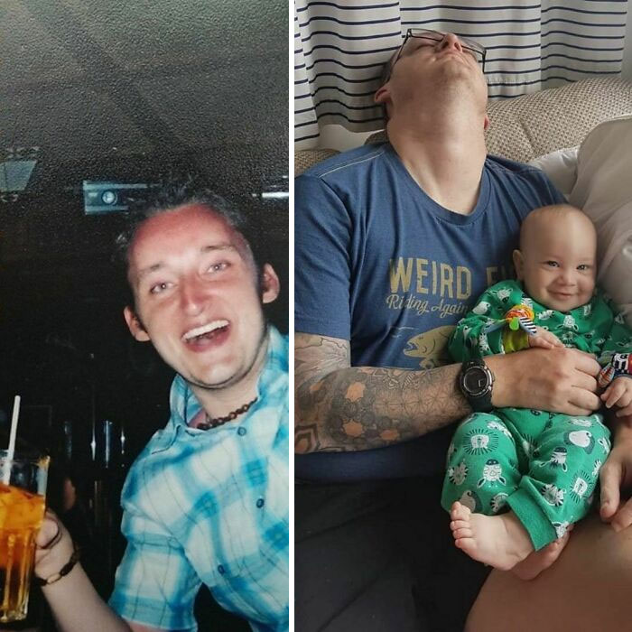 Hay una razón de por qué solo el bebé está sonriendo