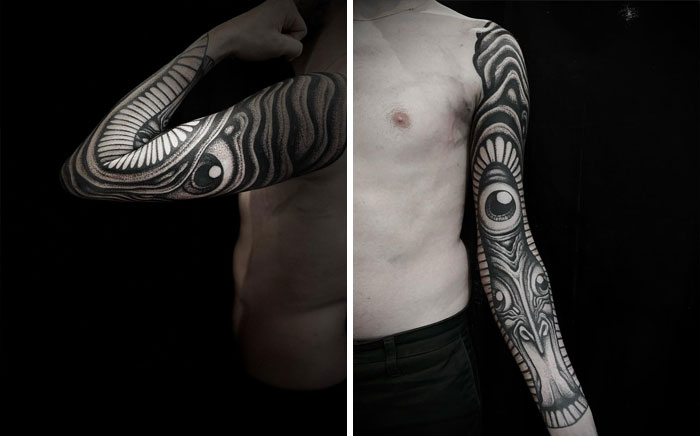 35 Genius Tattoos That Reveal Their True Form When The Body Moves, By Veks Van Hillik Tattoo