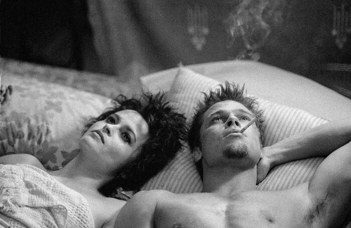Fotografía tomada en el plató de "El Club de la Lucha" (1999)