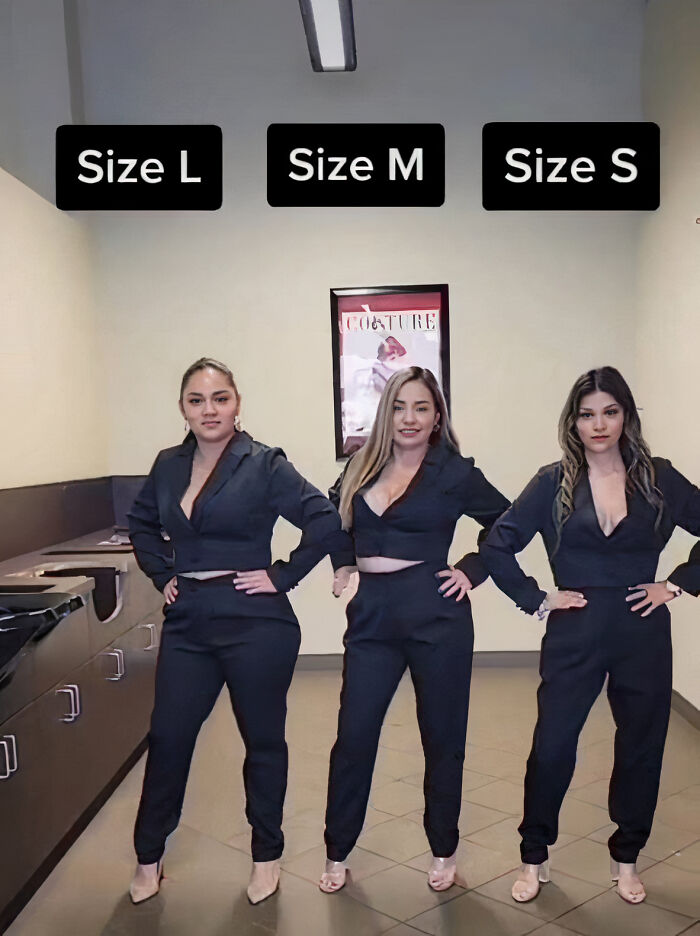 S, M And L: Three Women Try On The Same Outfit To Show How It Looks In Different Sizes