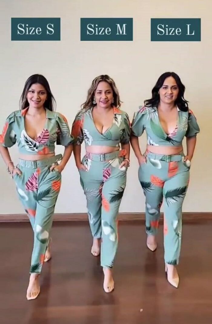 S, M And L: Three Women Try On The Same Outfit To Show How It Looks In Different Sizes
