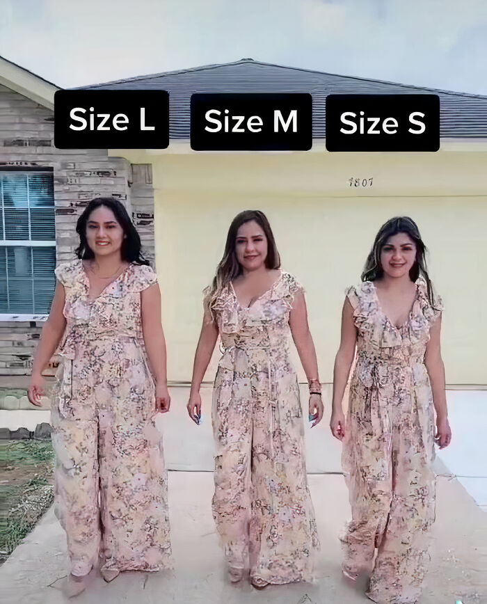 S, M And L: Three Women Try On The Same Outfit To Show How It Looks In Different Sizes