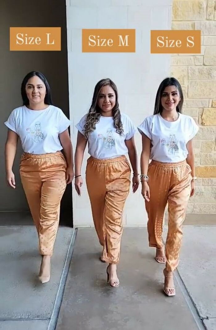 S, M And L: Three Women Try On The Same Outfit To Show How It Looks In Different Sizes