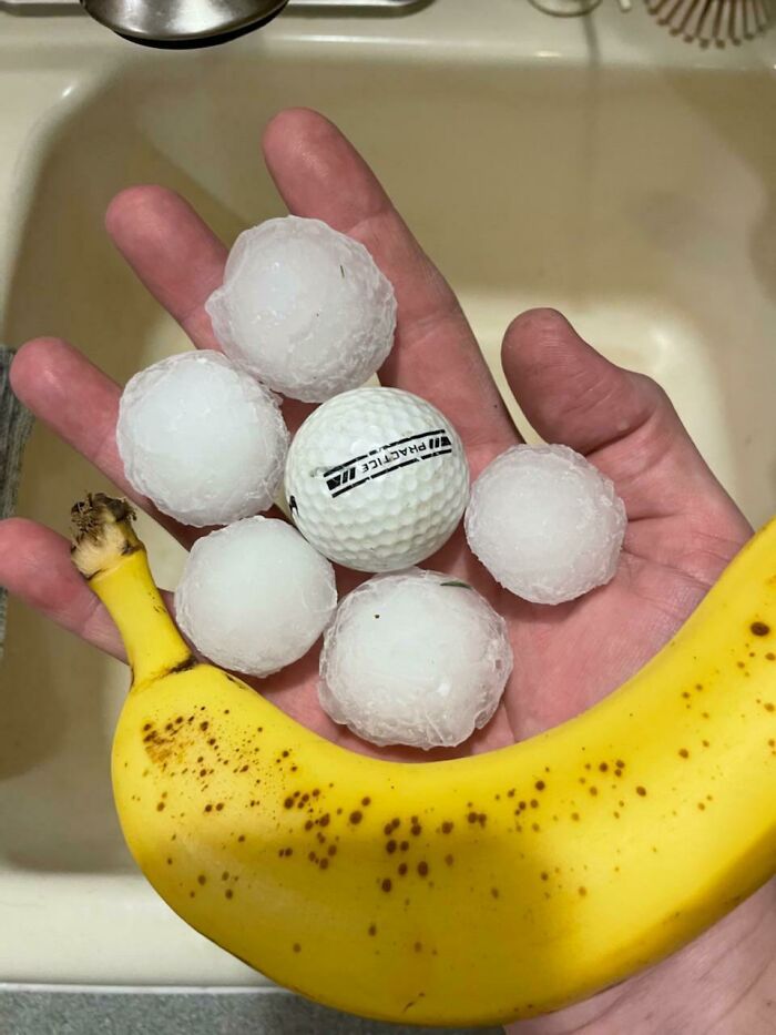 Granizo del tamaño de una pelota de golf