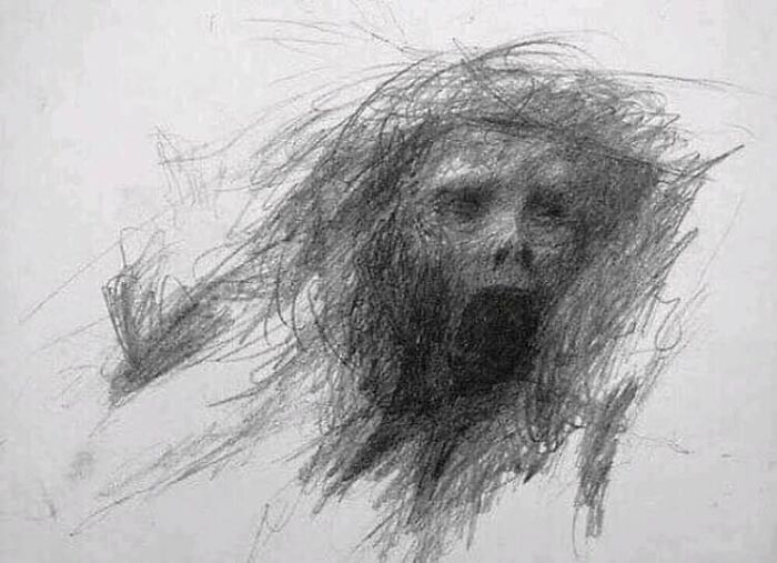 El último dibujo de un paciente esquizofrénico antes de suicidarse