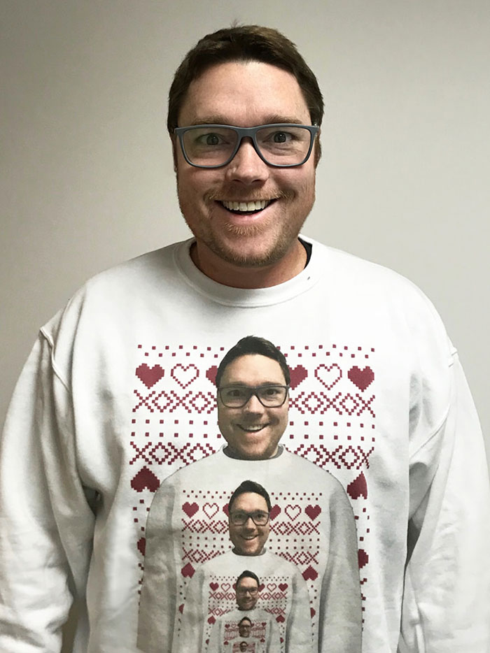 Encargué un jersey feo de Navidad personalizado