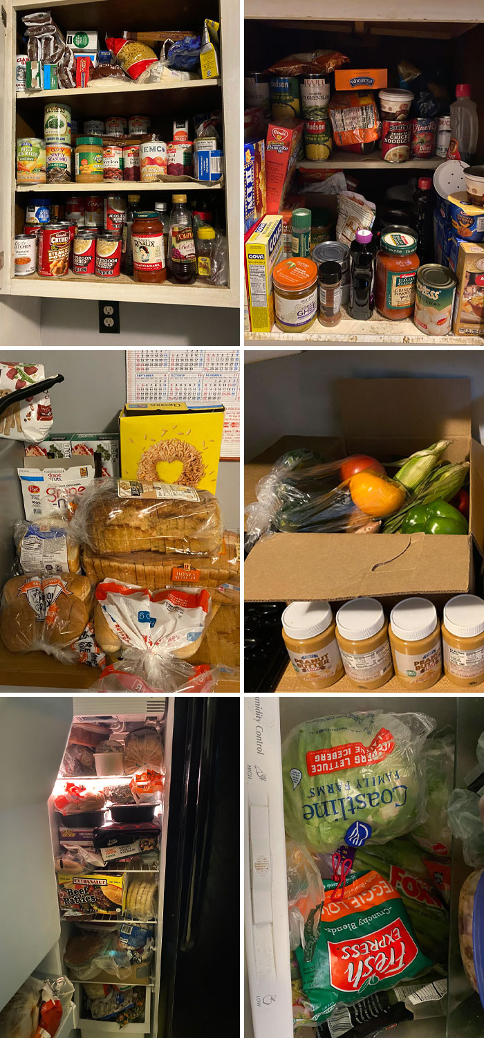 Mi futuro ex-marido se aprovecha de los bancos de alimentos locales. Acaba tirando gran parte porque se echa a perder, pero él y yo podemos permitirnos comprar comida fácilmente