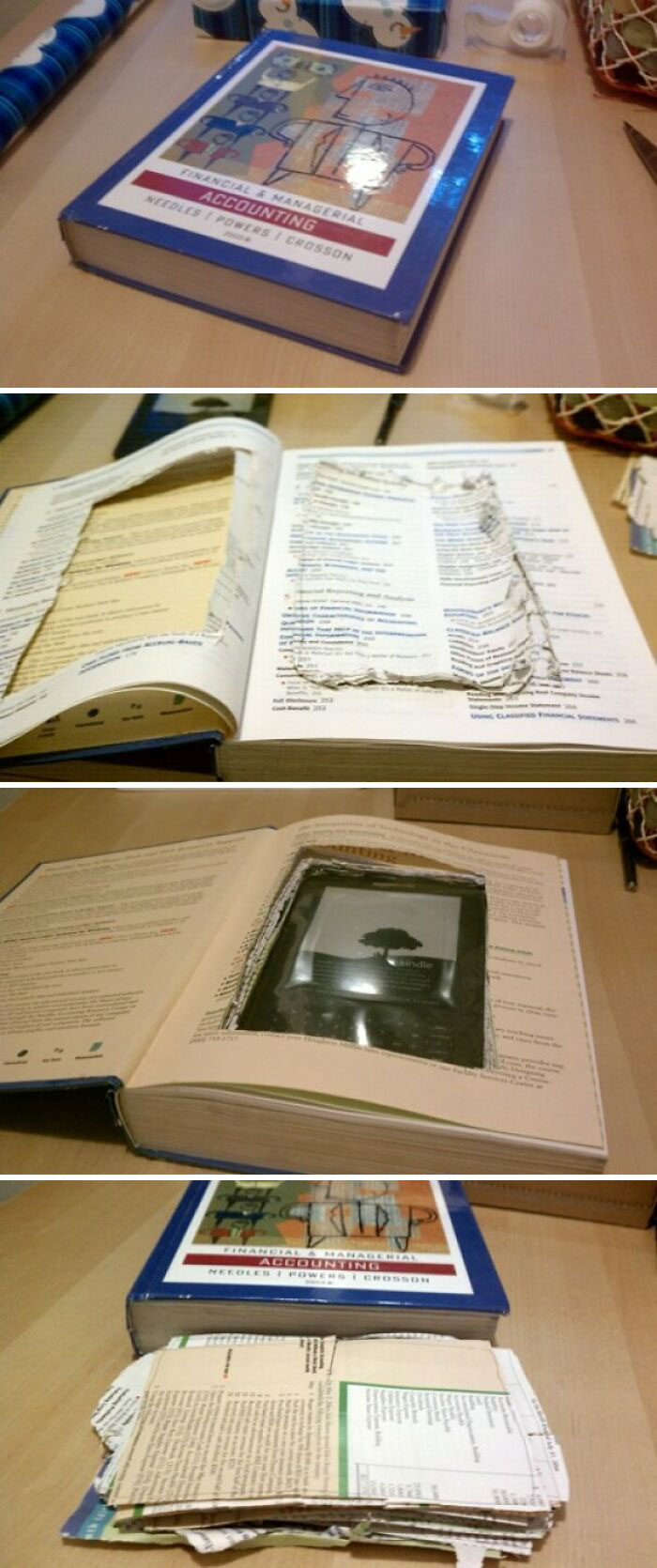 Terminé de envolver el Kindle para mi mujer 