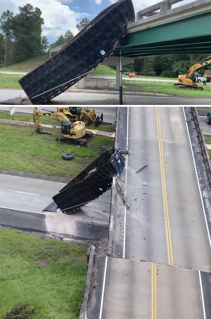 El accidente de un camión desplazó el puente 2 metros