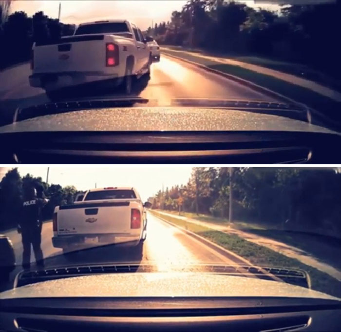 Un conductor que iba presionando a los coches delante de él recibe su merecido