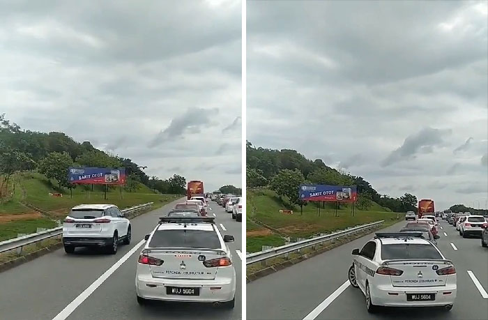 Karma instantáneo para alguien que hace mal uso del carril de emergencia