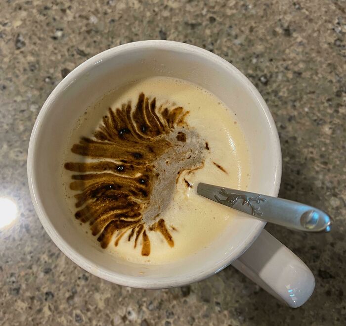 Crea un puercoespín accidentalmente al verter café instantáneo sobre un café americano