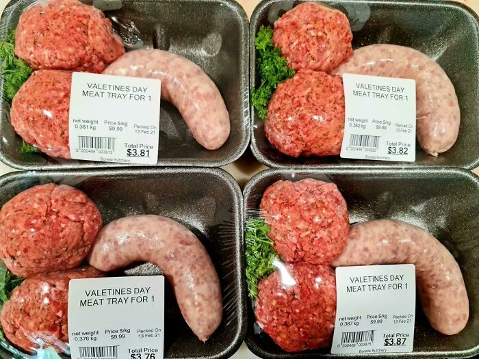 Porción de carne de San Valentín, para una sola persona