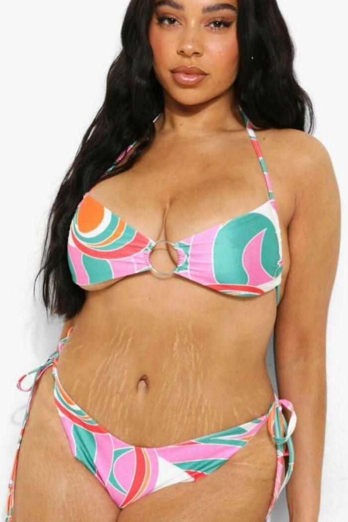 Me dio alegría ver una barriga y unas piernas como las mías mientras buscaba bikinis en internet 