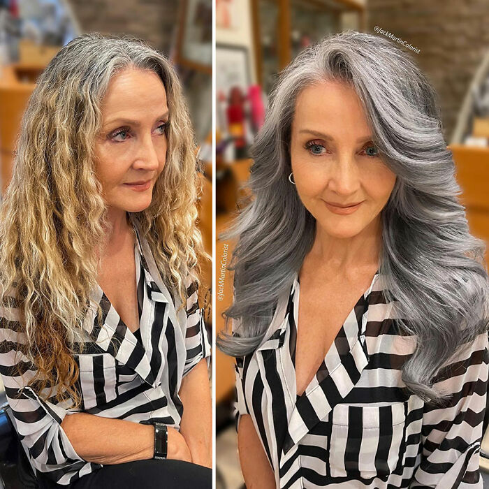 Celebrity Colorist Helps Women To Stop Covering Their Grey Roots And Embrace Their Natural Hair (35 New Pics)
