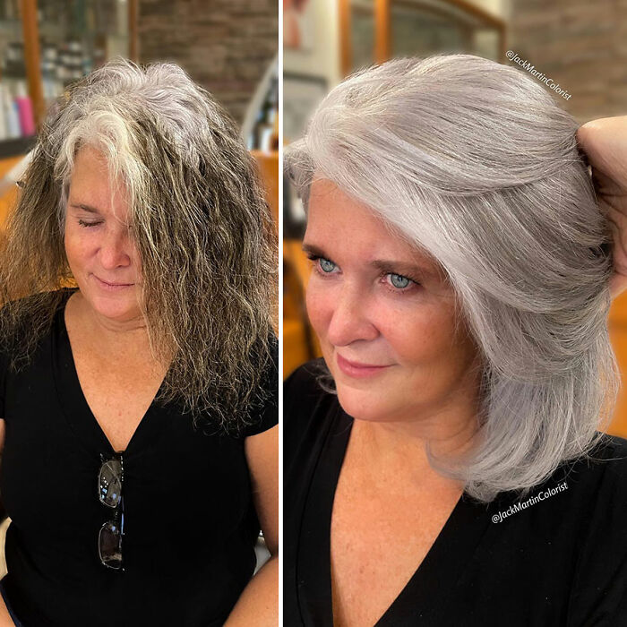 Celebrity Colorist Helps Women To Stop Covering Their Grey Roots And Embrace Their Natural Hair (35 New Pics)