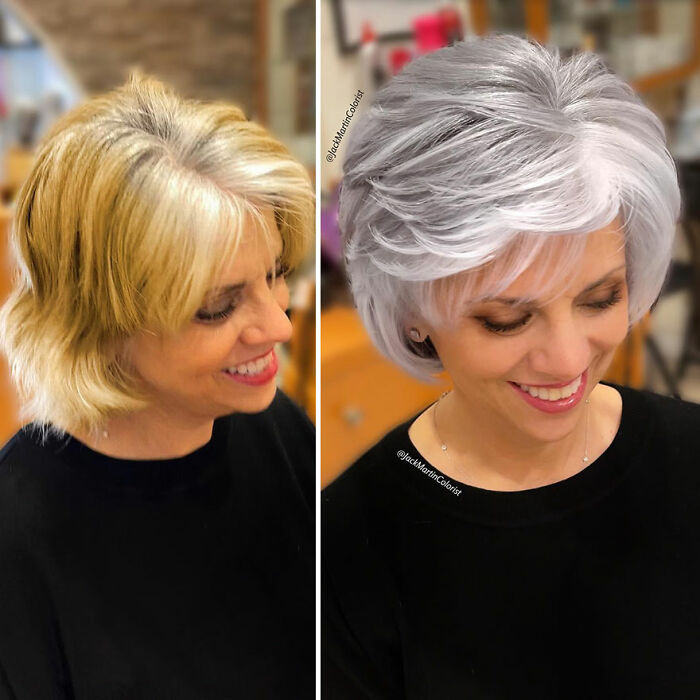 Celebrity Colorist Helps Women To Stop Covering Their Grey Roots And Embrace Their Natural Hair (35 New Pics)