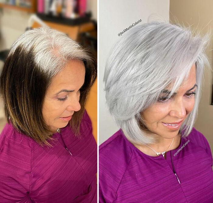 Celebrity Colorist Helps Women To Stop Covering Their Grey Roots And Embrace Their Natural Hair (35 New Pics)