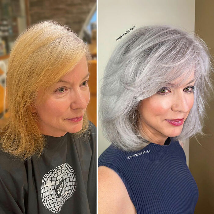 Celebrity Colorist Helps Women To Stop Covering Their Grey Roots And Embrace Their Natural Hair (35 New Pics)