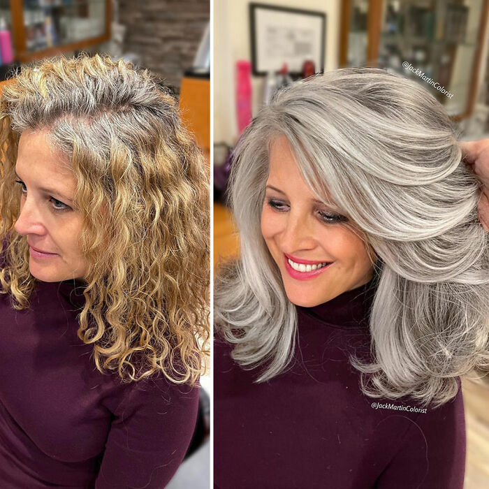 Celebrity Colorist Helps Women To Stop Covering Their Grey Roots And Embrace Their Natural Hair (35 New Pics)