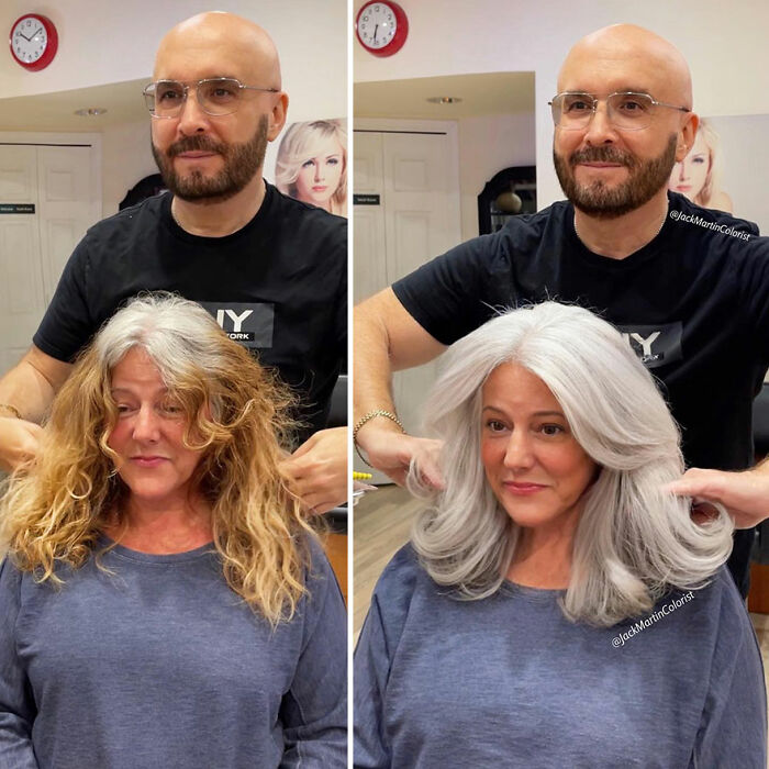 Celebrity Colorist Helps Women To Stop Covering Their Grey Roots And Embrace Their Natural Hair (35 New Pics)