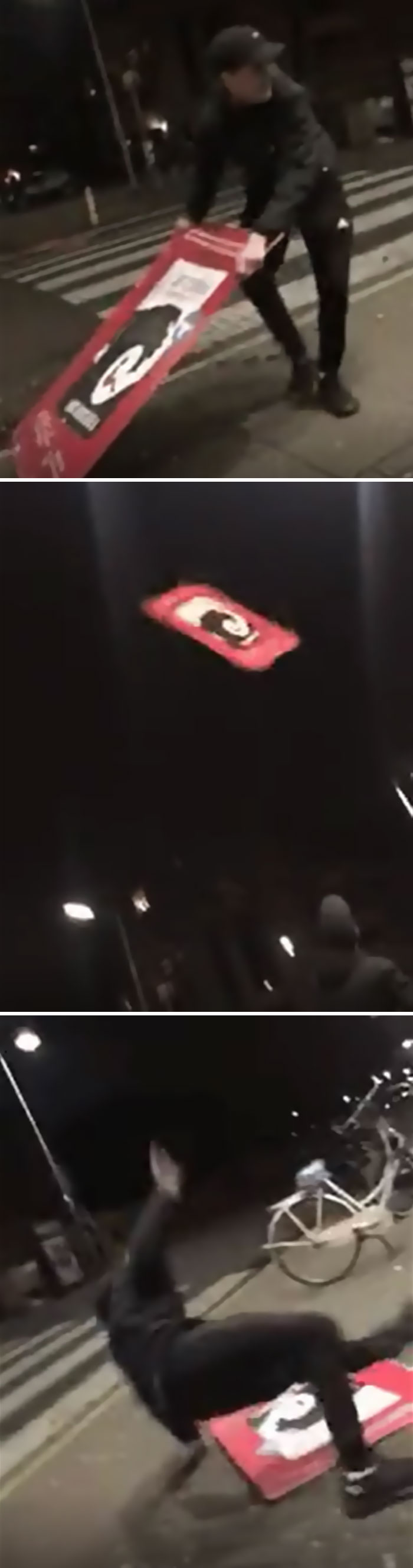 Arrojando un cartel