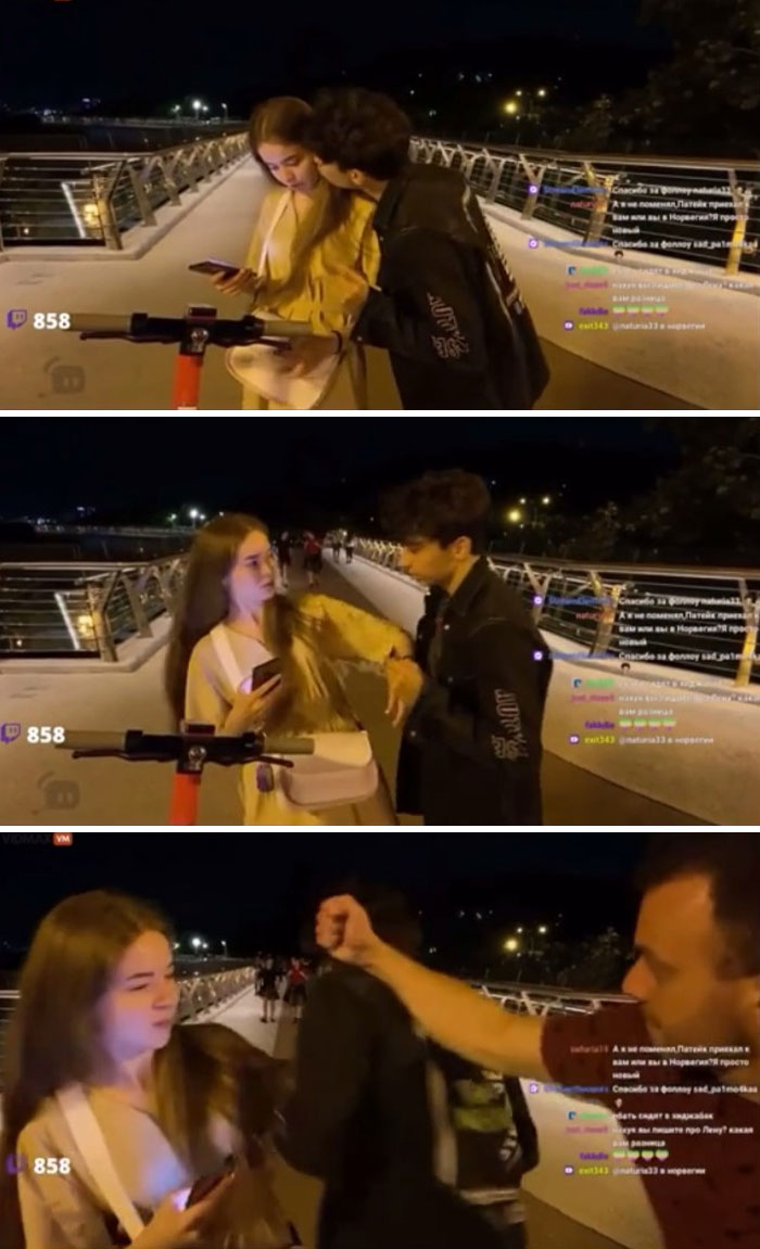 Un usuario de Twitch besa a una mujer al azar en la mejilla por vistas y recibe karma instantáneo