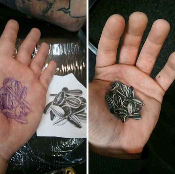 Tatuaje de semillas de girasol