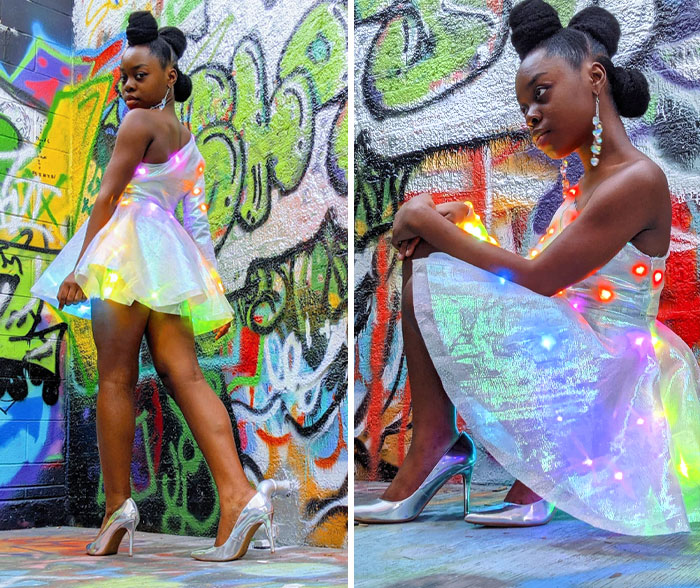 Diseñé este vestido con luces LED