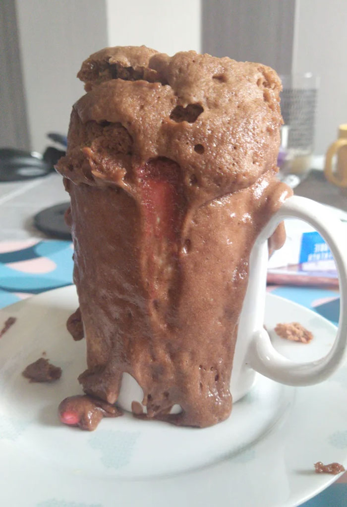 Intenté hacer un pastel en taza 