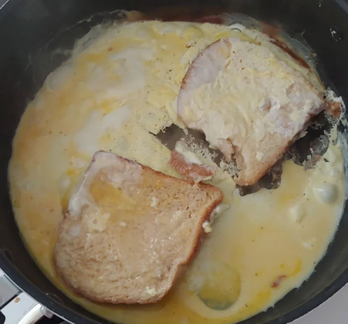 Mi hijo de 12 años ha hecho tostadas francesas por primera vez